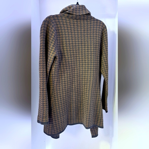 Contemporaine by Simons | Brown houndstooth heavy sweater flowly cardigan - Picture 7 of 15